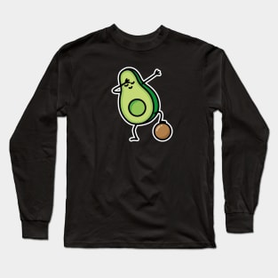 Dab dabbing avocado funny soccer soccer player Long Sleeve T-Shirt